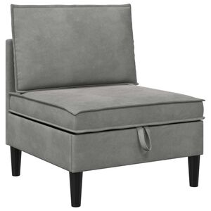 vidaXL Sofa cu Depozitare Gri deschis Catifea