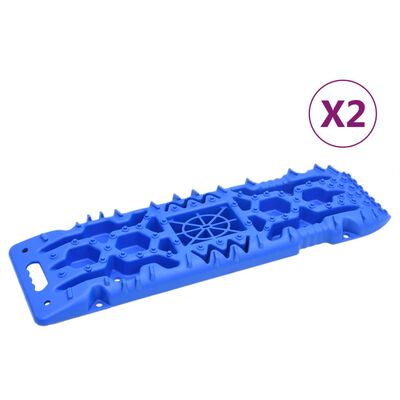 vidaXL Plăci de tracțiune, 2 buc., albastru, 107x31x7 cm, nailon