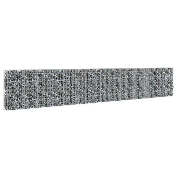 vidaXL Gabion perete cu capace, 600 x 30 x 100 cm, oțel galvanizat