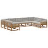 vidaXL Set de canapele de exterior 9 buc. Natural și gri deschis