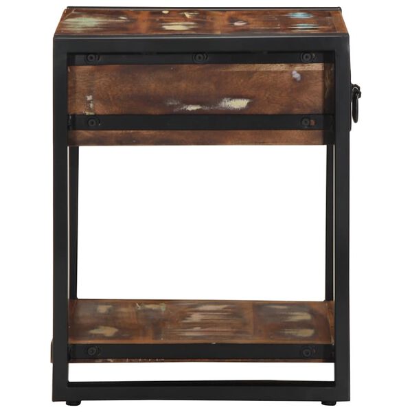 vidaXL Masă laterală multicoloră 40x40x50 cm lemn masiv recuperat