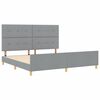 vidaXL Cadru de pat cu headboard Gri deschis 200 x 200 cm țesătură