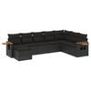 vidaXL Set mobilier de grădină cu perne, 8 piese, negru, poliratan