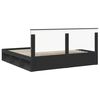 vidaXL Cadru de pat cu headboard Negru 200 x 200 cm Lemn de pin masiv