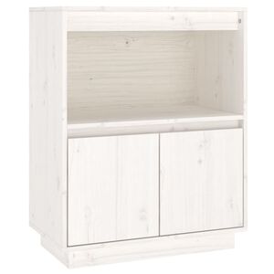 vidaXL Servantă albă 60x34x75 cm din lemn masiv de pin