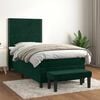 vidaXL Pat box spring cu saltea, verde &icirc;nchis, 90x190 cm, catifea