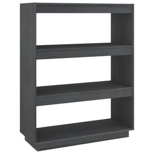 vidaXL Bibliotecă/Separator cameră, gri, 80x35x103 cm, lemn masiv pin