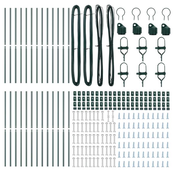 vidaXL Stâlp de gard. 26 pcs Verde 3.2 x 3.2 x 170 cm Oțel