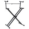 vidaXL Set suport dublu claviatură, cadru &icirc;n formă de X, negru