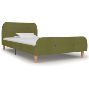 vidaXL Cadru de pat, verde, 90 x 200 cm, material textil