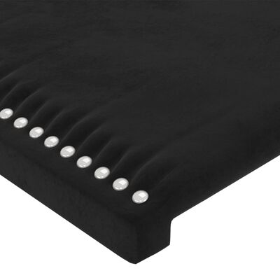 vidaXL Tăblie de pat cu LED, negru, 80x5x78/88 cm, catifea