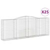 vidaXL Coșuri gabion arcuite 25 buc, 400x50x140/160cm, fier galvanizat