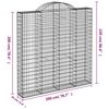 vidaXL Coșuri gabion arcuite, 13 buc 200x30x200/220cm, fier galvanizat