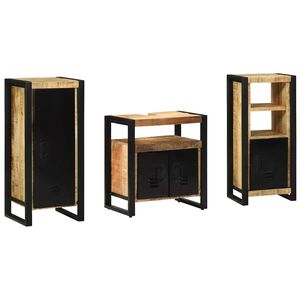vidaXL Set de mobilier pentru baie 3 pcs Maro Lemn recuperat masiv
