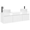 vidaXL Set dulap baie 3 buc. Alb foarte lucios 49 x 44,5 x 65,5 cm