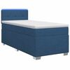 vidaXL Pat box spring cu saltea și LED albastru 90 x 190 cm Țesătură