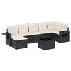 vidaXL Set mobilier de grădină cu perne, 8 piese, negru, poliratan