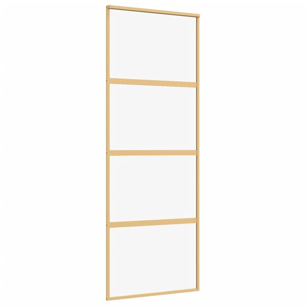 vidaXL Ușă glisantă auriu 76x205 cm sticlă ESG transparentă/aluminiu