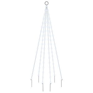 vidaXL Brad de Crăciun pe catarg, 108 LED-uri, alb rece, 180 cm
