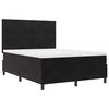 vidaXL Pat cu arcuri cu saltea cu headboard Negru 140 x 200 cm Catifea