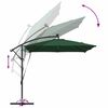 vidaXL Parasol banana cu brațe Verde 249 x 249 x 250 cm
