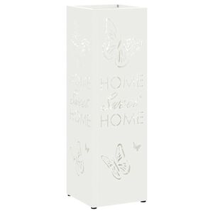 vidaXL Stand pentru Umbrele de Plouă Alb 15,5 x 15,5 x 49 cm Oțel