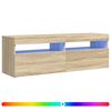 vidaXL Comodă TV cu lumini LED, stejar Sonoma, 120x35x40 cm