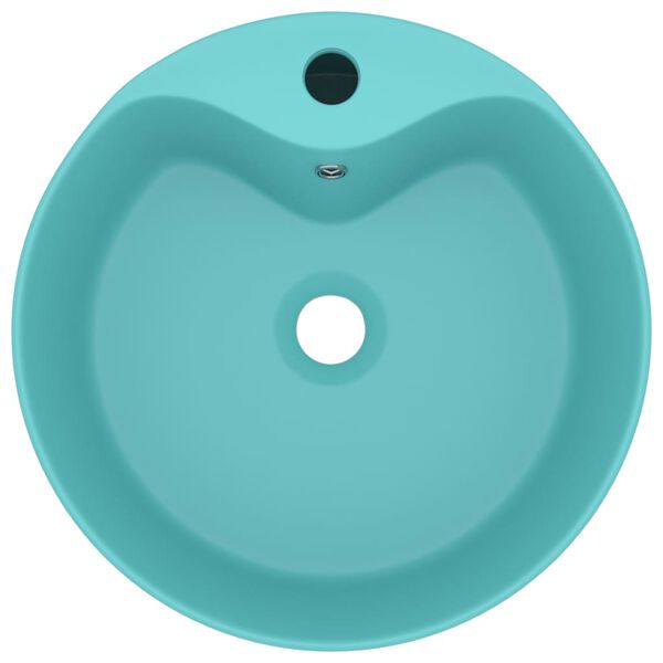 vidaXL Chiuvetă de lux cu preaplin verde deschis mat 36x13 cm ceramică