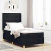 vidaXL Pat cu arcuri cu saltea cu headboard Negru 90 x 200 cm țesătură