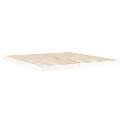 vidaXL Cadru de pat Super King, alb, 180x200 cm, lemn masiv de pin