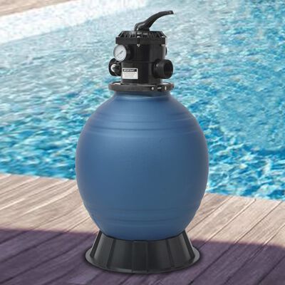 vidaXL Filtru cu nisip pentru piscină supapă 6 poziții albastru 460 mm