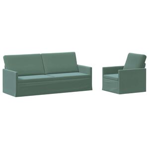 vidaXL Set de canapea 2 pcs Verde Mării Catifea