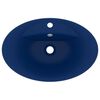 vidaXL Chiuvetă lux preaplin albastru mat 58,5x39 cm ceramică oval