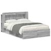 vidaXL Cadru de pat cu depozitare cu headboard Sonoma gri 160 x 200 cm