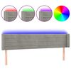 vidaXL Tăblie de pat cu LED, gri deschis, 203x16x78/88 cm, catifea