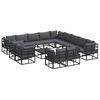 vidaXL Set de canapele pentru grădină 14 buc. Negru Aluminiu