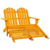 vidaXL Scaun grădină Adirondack 2 locuri&otoman portocaliu, lemn brad