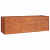 vidaXL Strat &icirc;nălțat de grădină, ruginiu, 240x80x77 cm, oțel corten