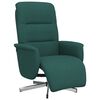 vidaXL Fotoliu rabatabil cu suport de picioare, verde &icirc;nchis, textil