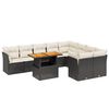 vidaXL Set canapele de grădină cu perne, 10 piese, negru, poliratan