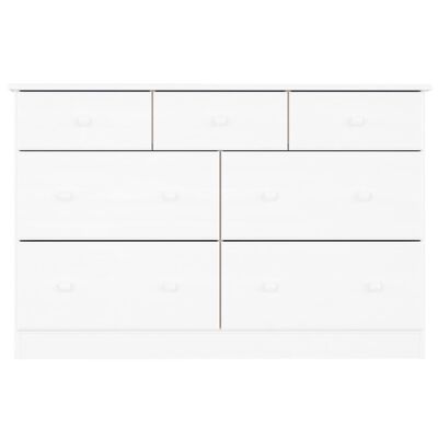 vidaXL Comodă cu sertare ALTA, alb, 112x35x73 cm, lemn masiv de pin