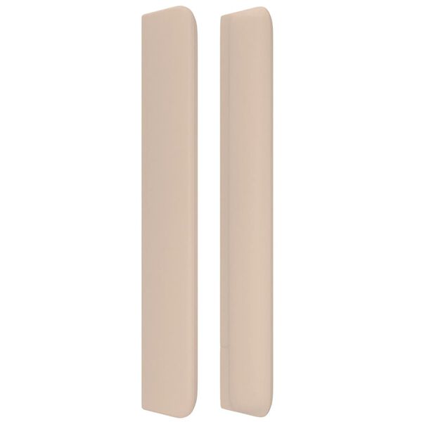 vidaXL Tăblie pat cu aripioare cappuccino 163x16x118/128 cm piele eco