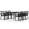 vidaXL Set de mobilier pentru grădină, 7 piese, negru