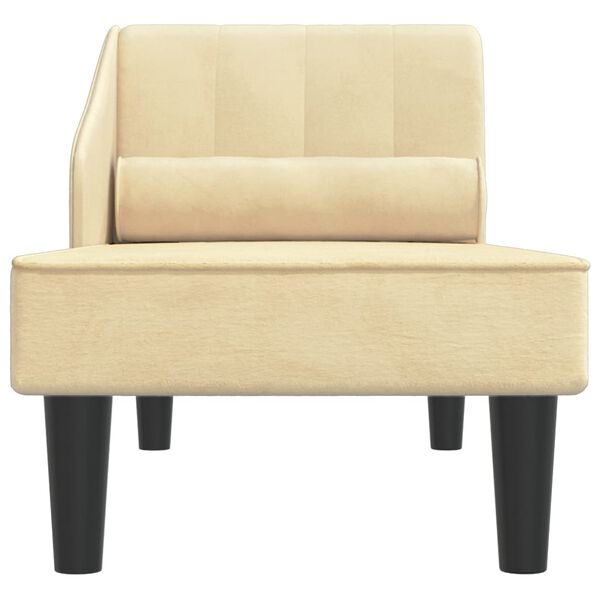 vidaXL Șezlong cu suport, crem, catifea