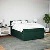 vidaXL Pat box spring cu saltea, verde &icirc;nchis, 140x200 cm, catifea