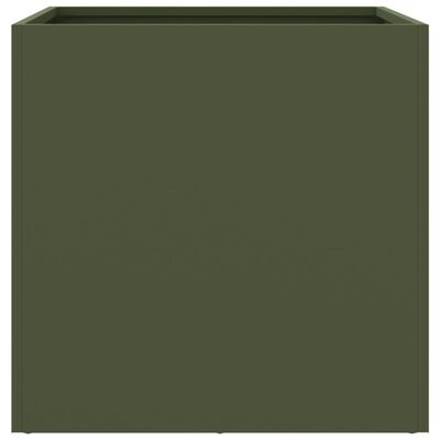 vidaXL Jardinieră, verde măsliniu, 42x40x39 cm, oțel laminat la rece