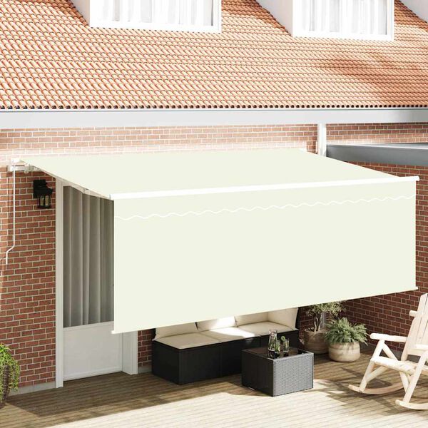 vidaXL Cortina Retractabilă Crem 400 x 200 cm Poliester și Aluminiu