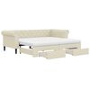 vidaXL Pat de zi cu extensie și sertare crem 90x200 cm piele ecologică