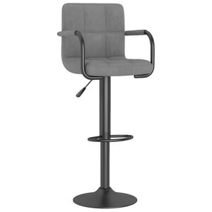 vidaXL Scaun de bar, gri deschis, catifea