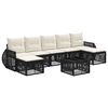 vidaXL Set de canapele pentru grădină 8 pcs Negru și Alb crem